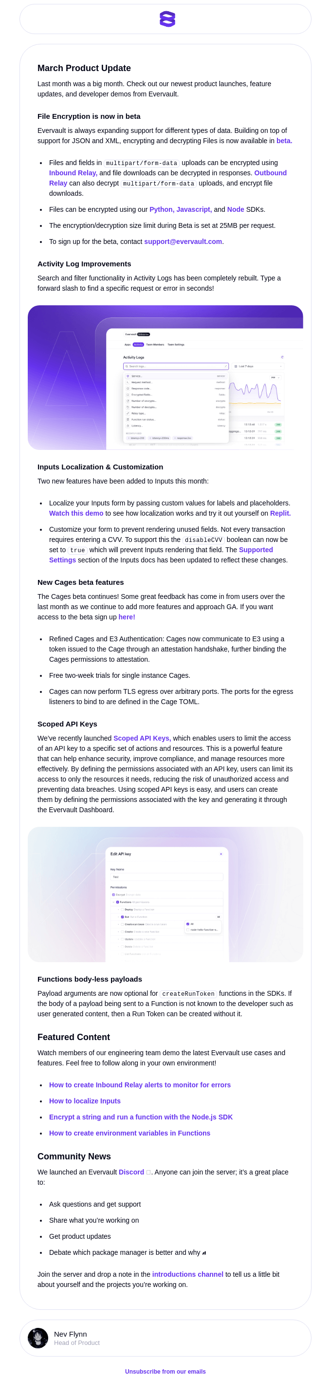 Evervault Product Update - March