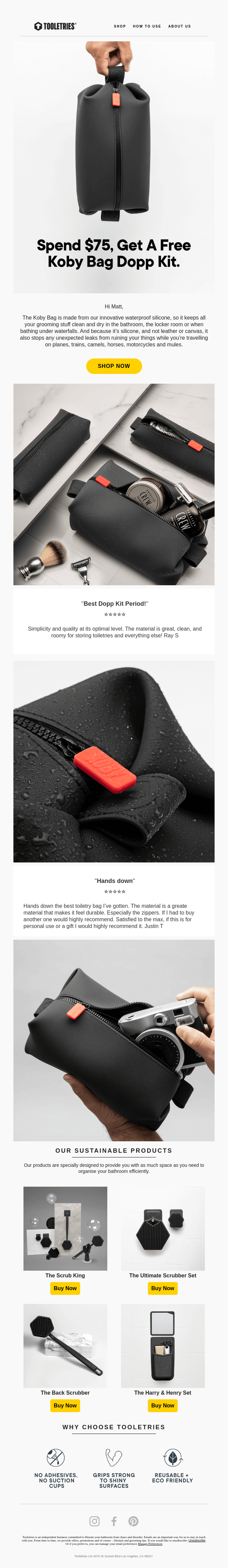 Exclusive! Spend $75, Get a Free Koby Bag