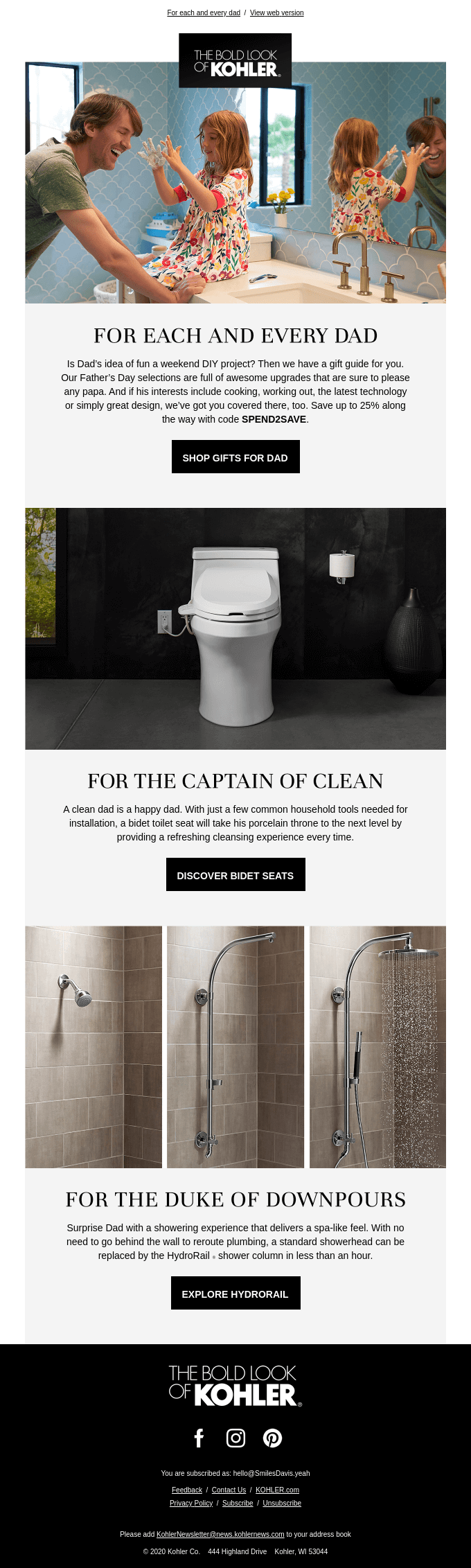Father s Day Gift Guide From Kohler Desktop Email View Really Good 