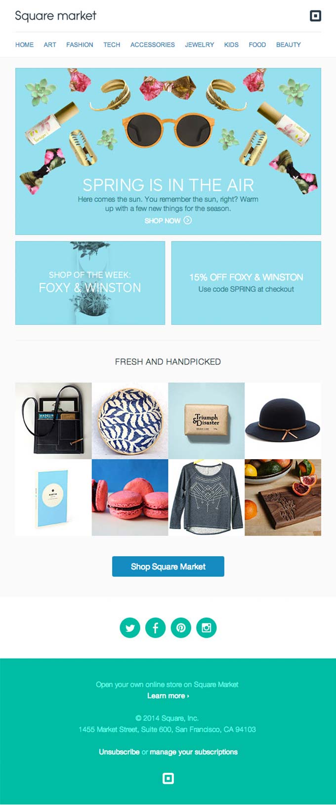 Featured Product Sale Email Design from Square Market