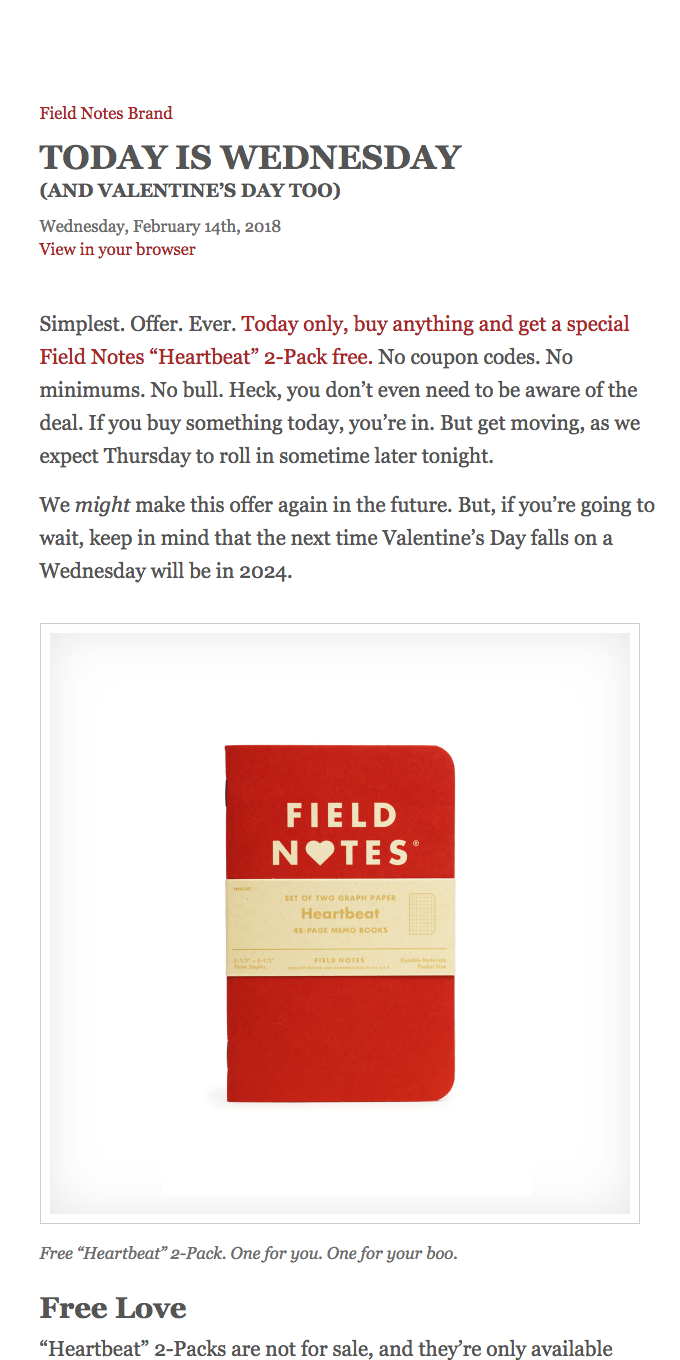 Field Notes: Today is Wednesday (and Valentine’s Day too)