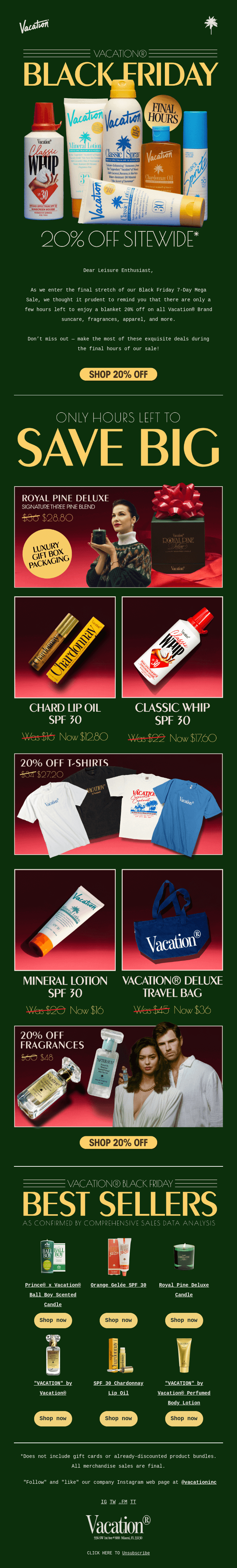 ⏱️ FINAL HOURS! 20% OFF SITEWIDE!