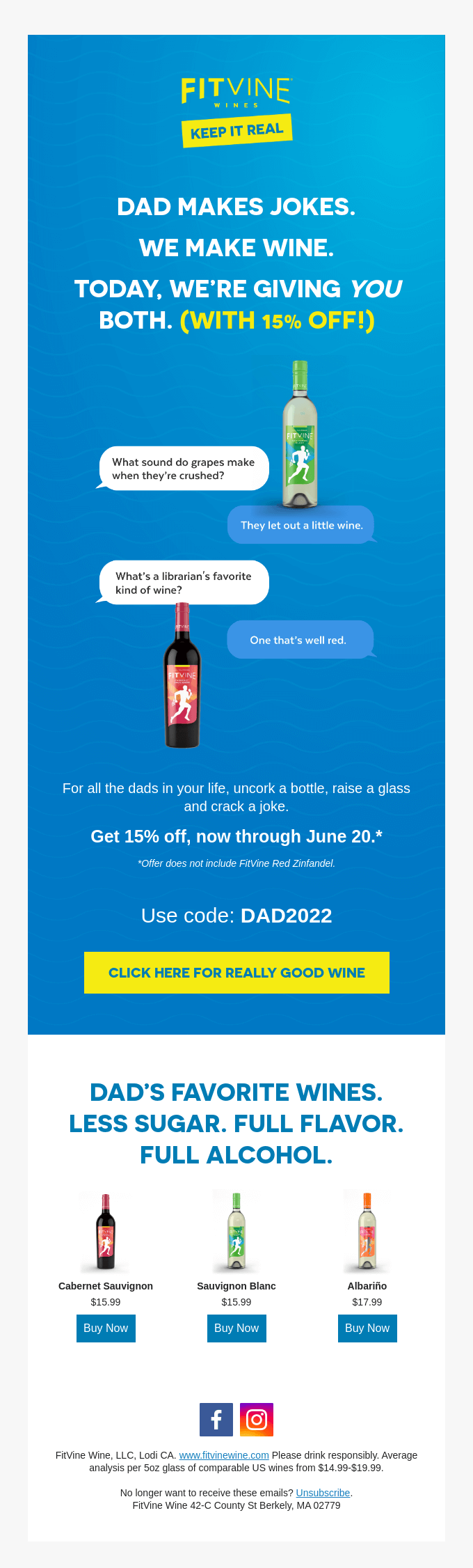 For Father’s Day, here’s 15% off (and some real good dad jokes)