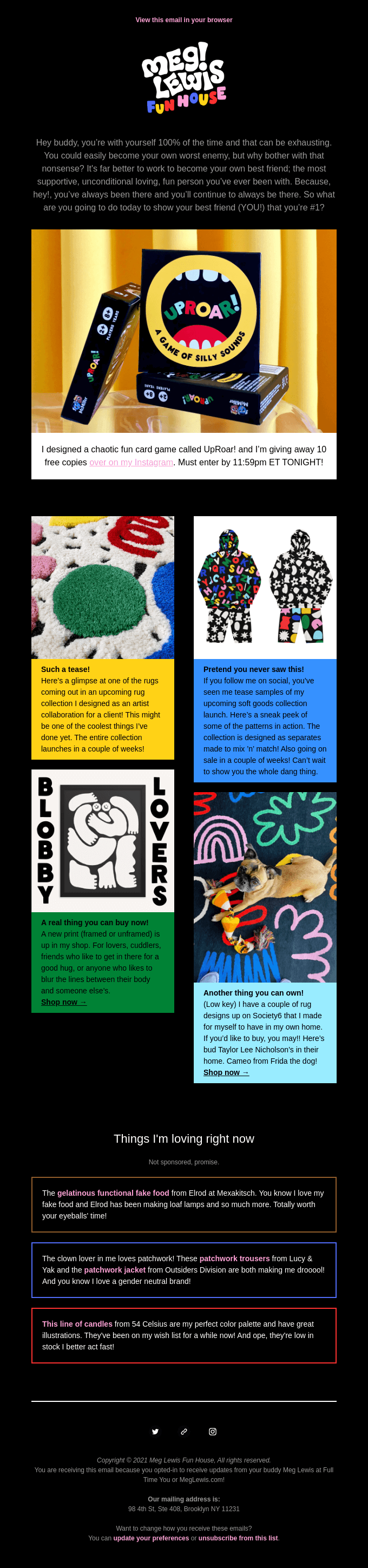 Free games! Exciting peeks! Rugs, rugs, rugs!