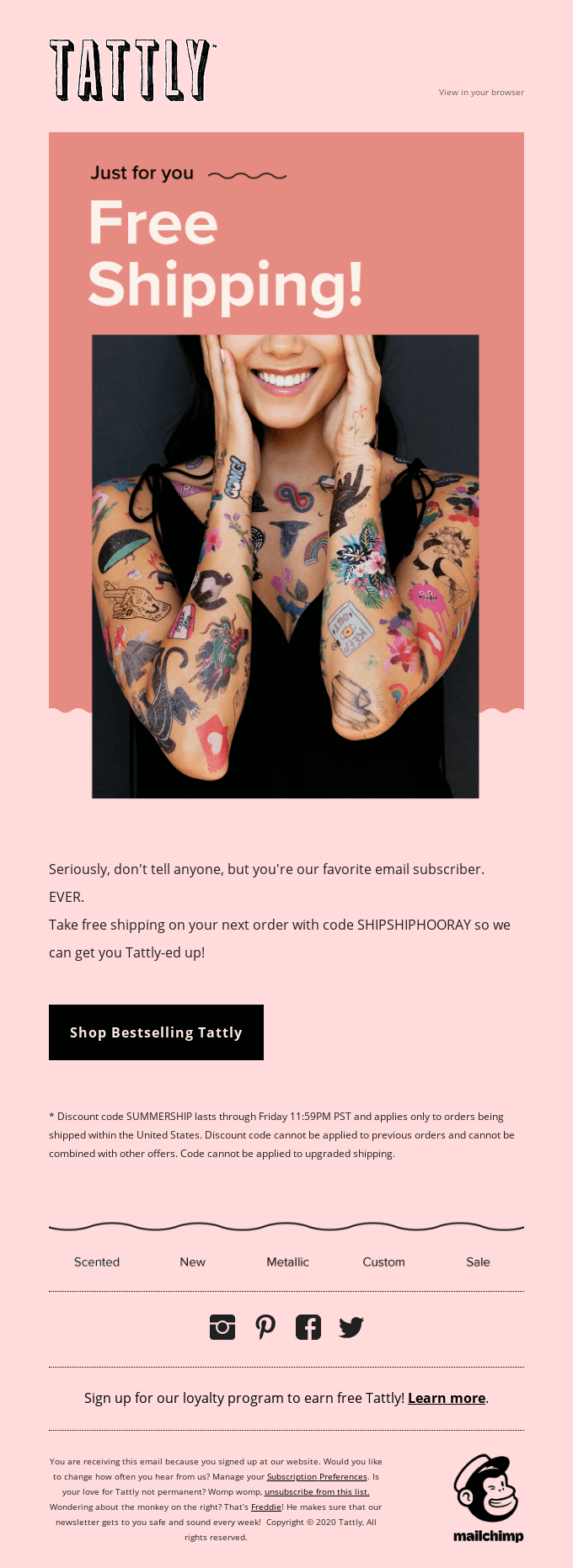 Free Shipping Just for You! 