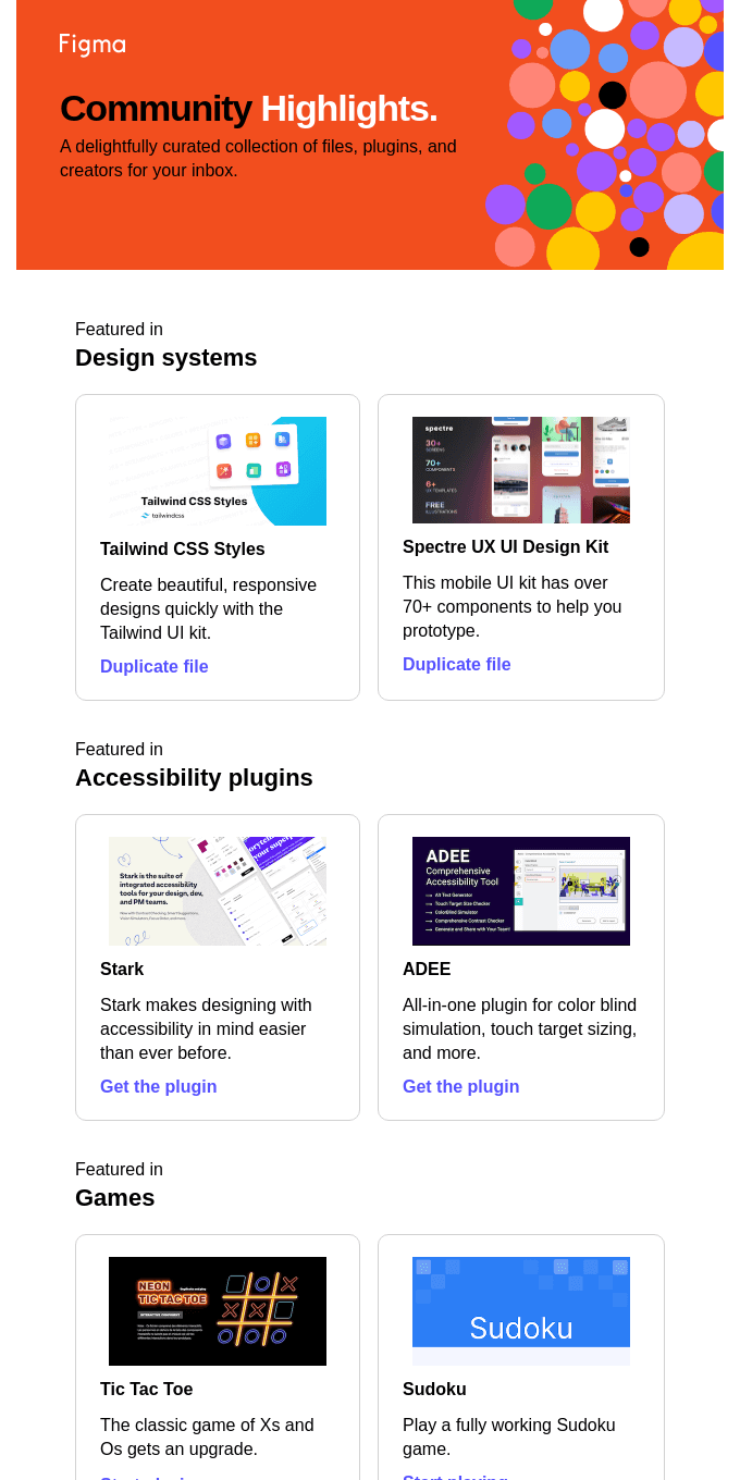 Freshly picked from Figma 🍎: Accessibility plugins, games, and more