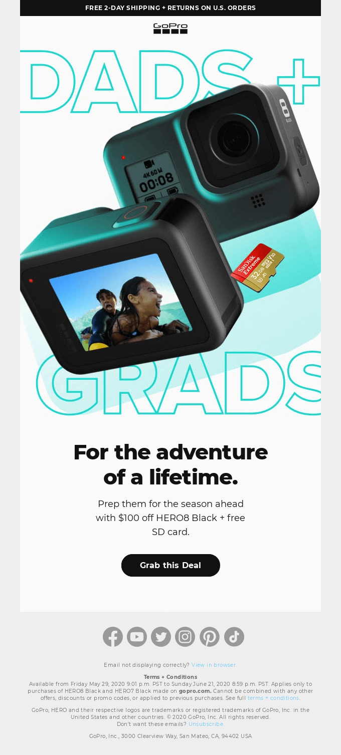 Get $100 off HERO8 for Dads and Grads