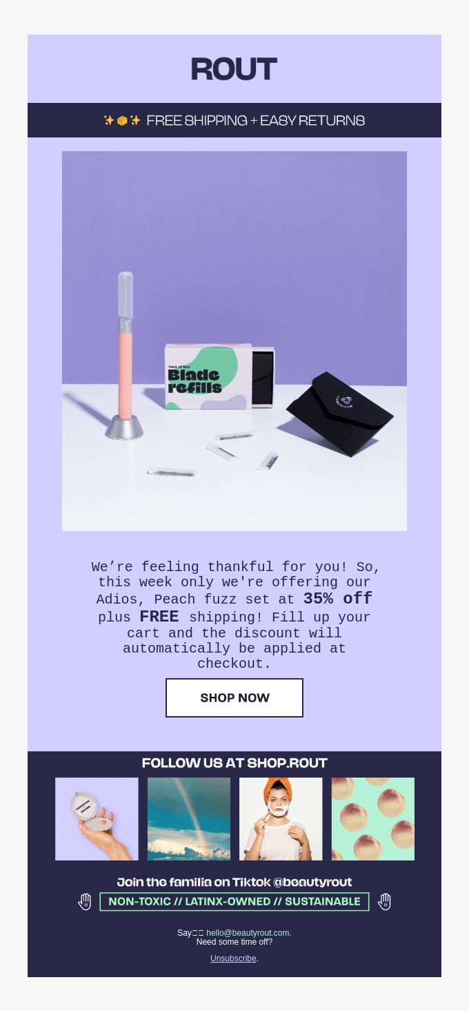 💚 Get 35% off razors this week only 💚