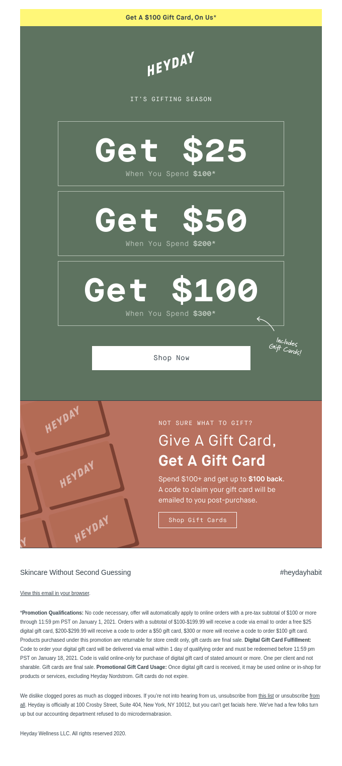 Get A $100 Gift Card, On Us