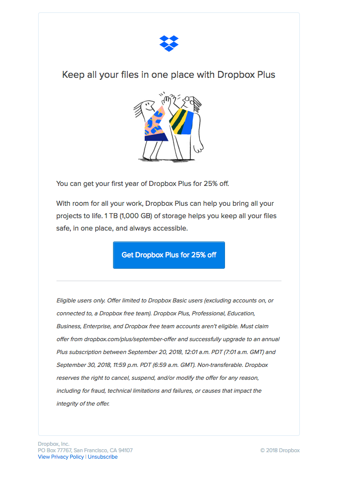 Get more space for less with 25% off Dropbox Plus
