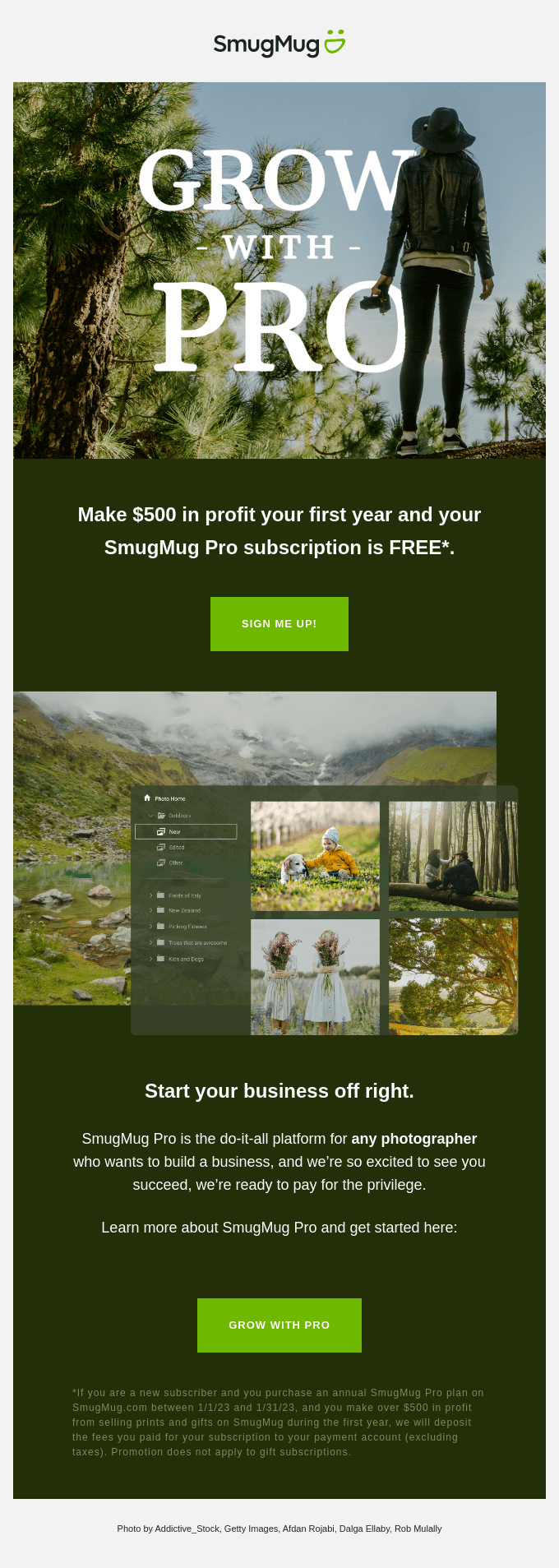 Get SmugMug Pro for FREE.