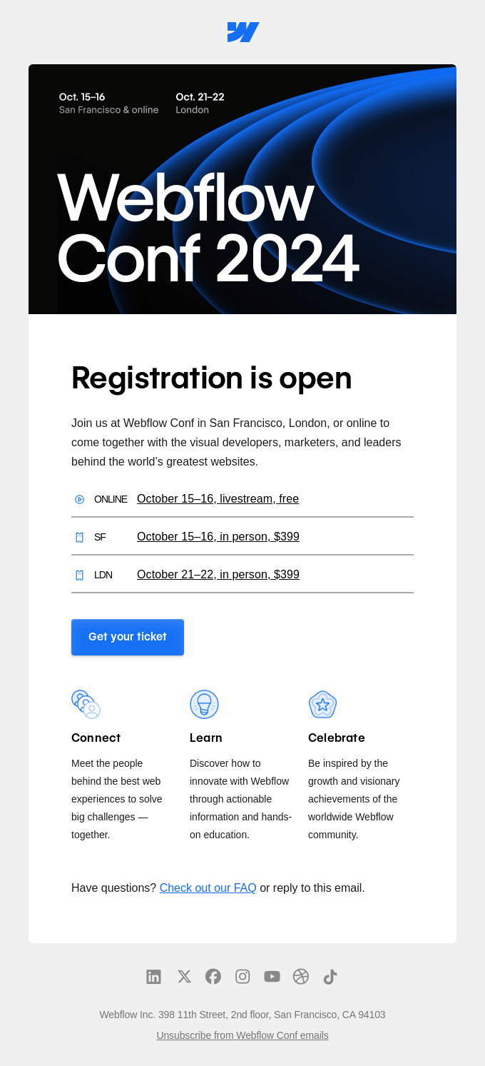 Get your ticket to Webflow Conf 2024!