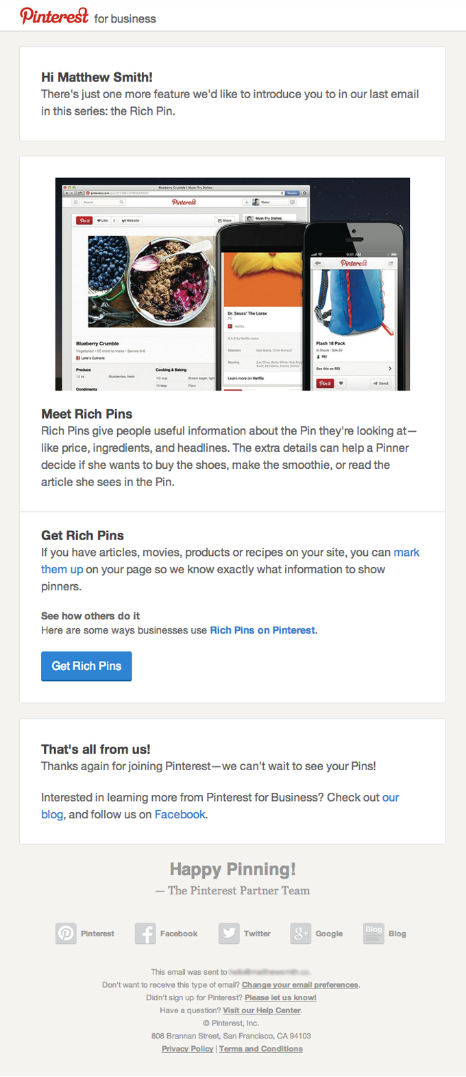 Getting Started Onboarding Email Series from Pinterest from Pinterest ...