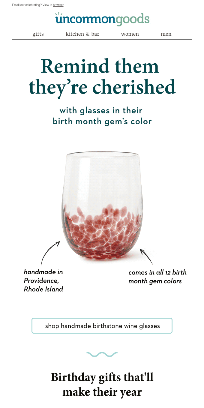 Gift them unforgettable birthstone wine glasses