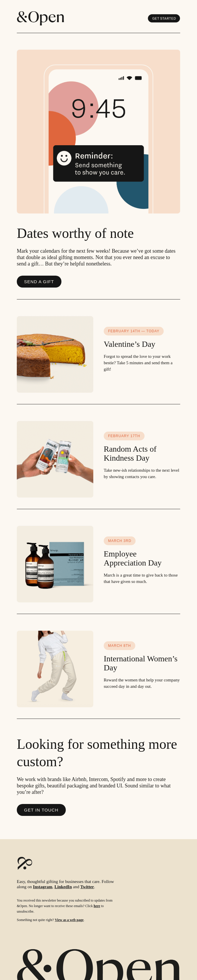 Gift-worthy occasions.