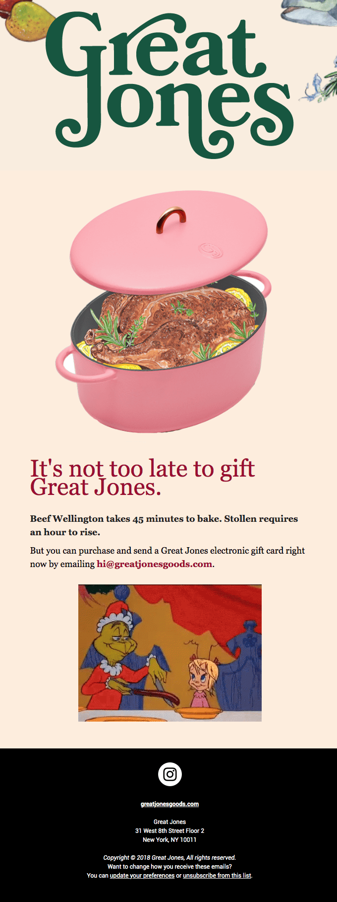 Gifting Great Jones is faster than baking a pie