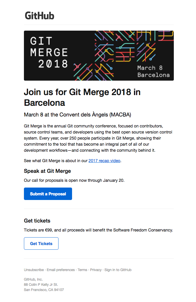 Git Merge 2018 call for proposals and tickets