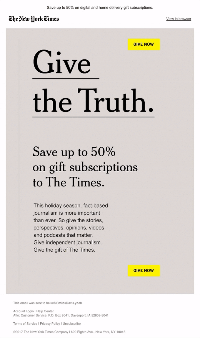 Give the gift of The Times. Save up to 50% for one year.