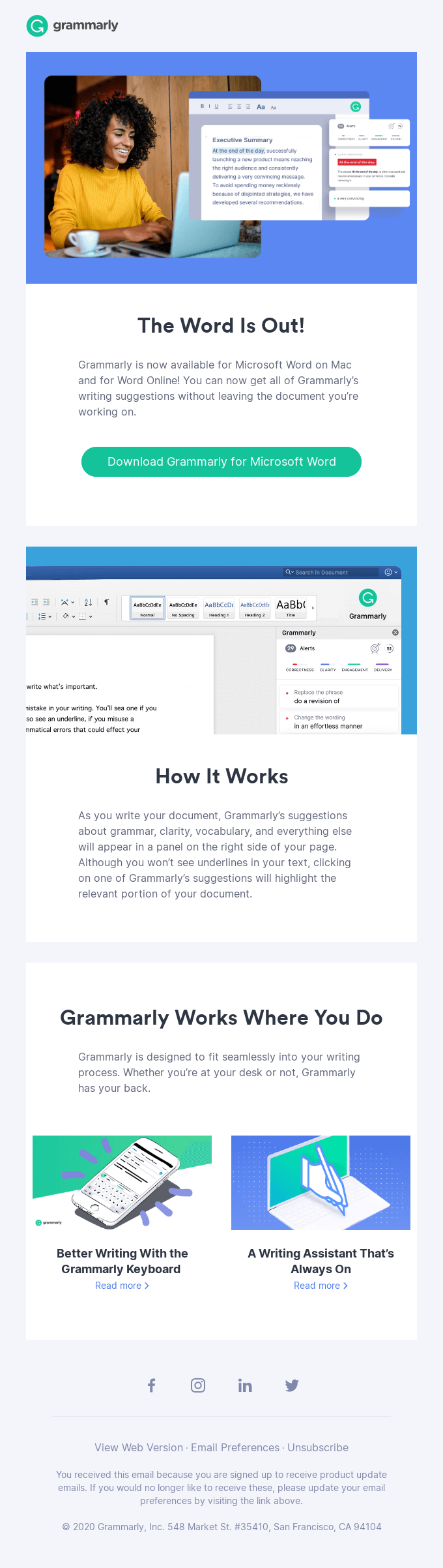 Grammarly for Microsoft Word is now available!