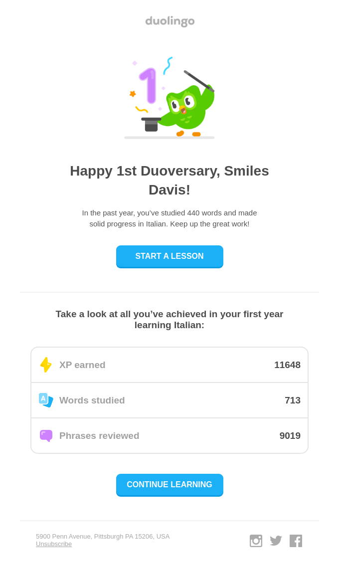 🥳 Happy 1st Duoversary, Smiles Davis!