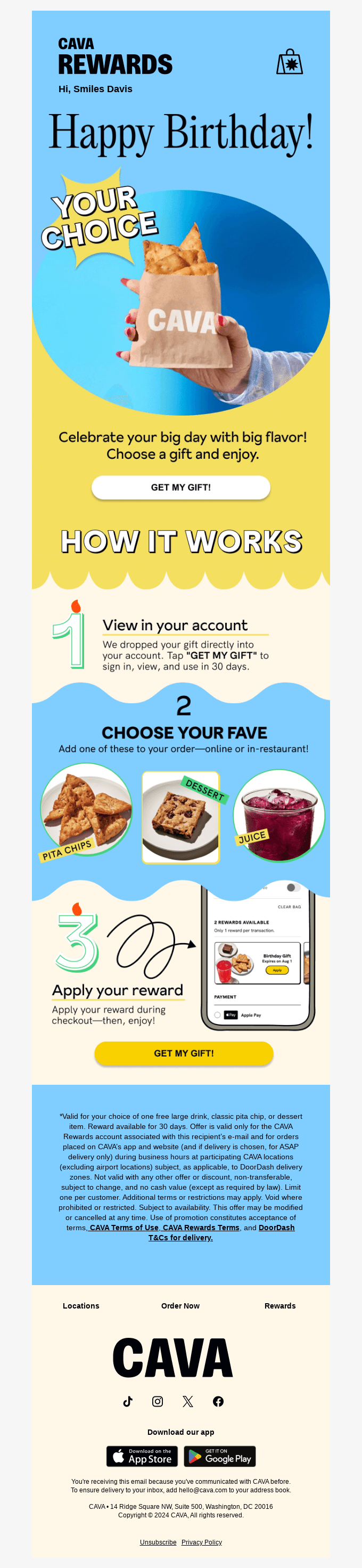 Happy Birthday from CAVA!