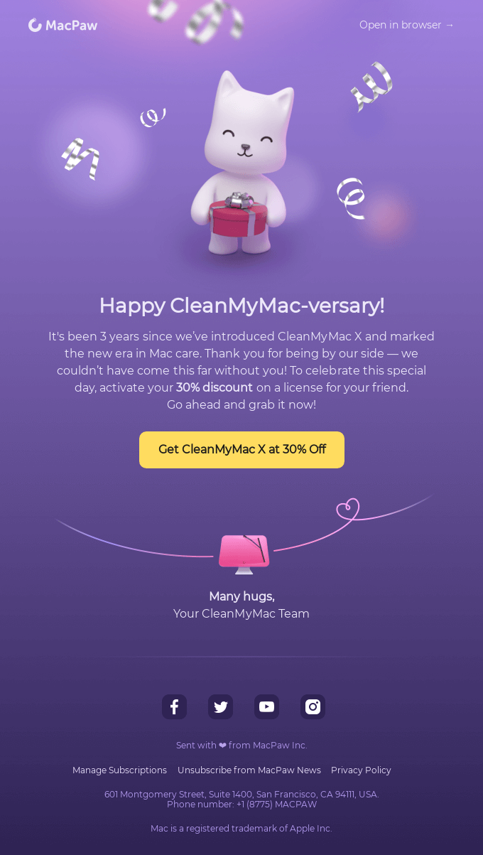 Happy CleanMyMac-versary! Grab your discount 🎁