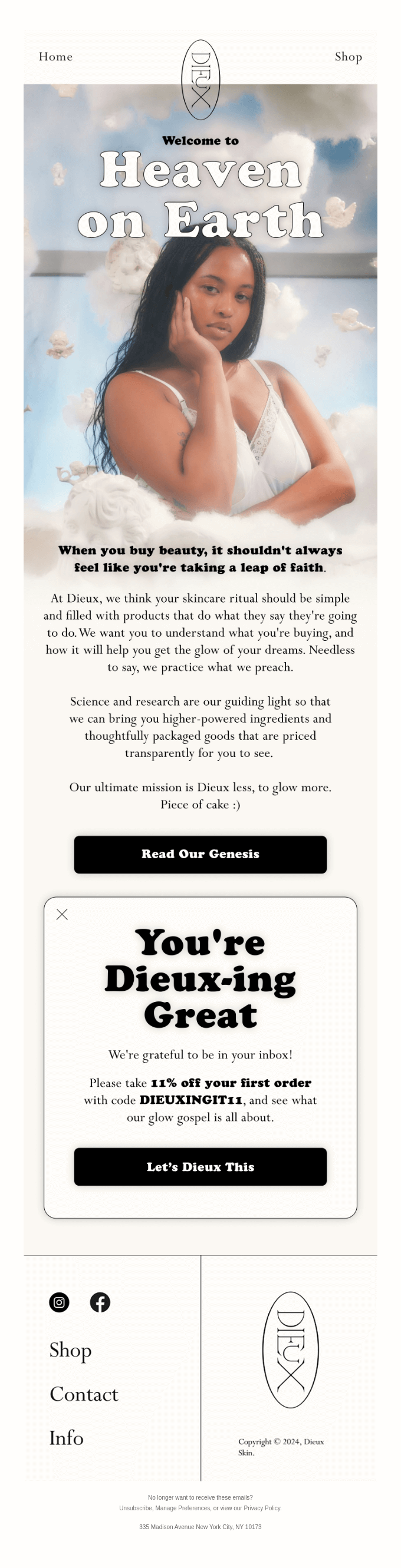 Heavenly skincare with high standards ☁️