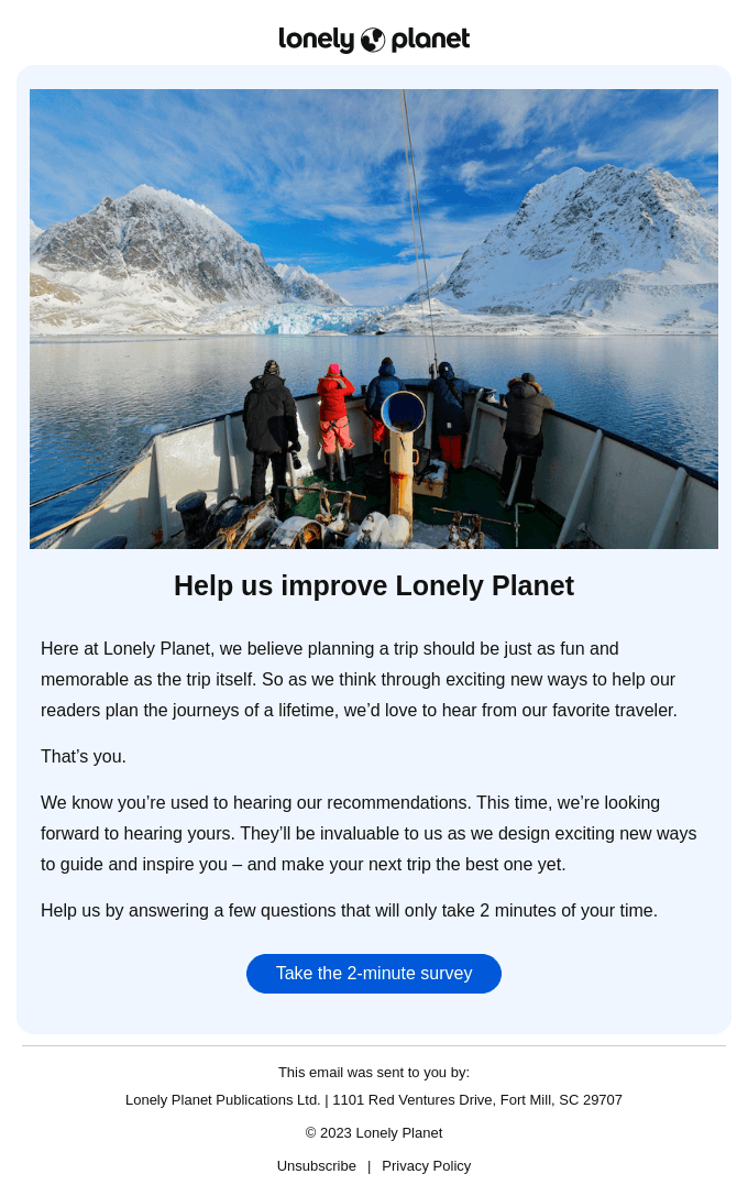 Help Lonely Planet map our next chapter 🗺️