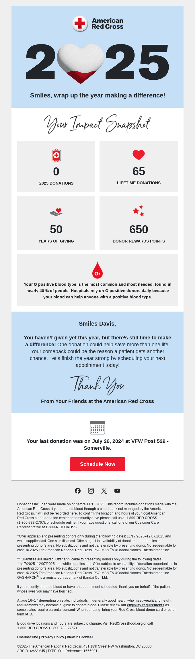 Smiles Davis, here’s your 2025 Impact Snapshot.