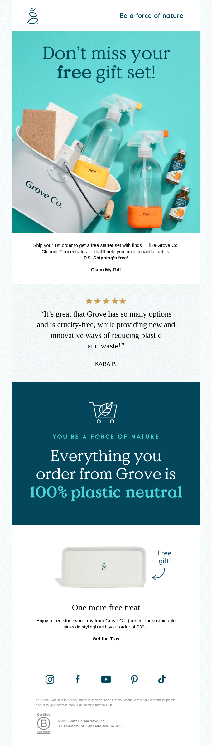 Here's your free cleaning set