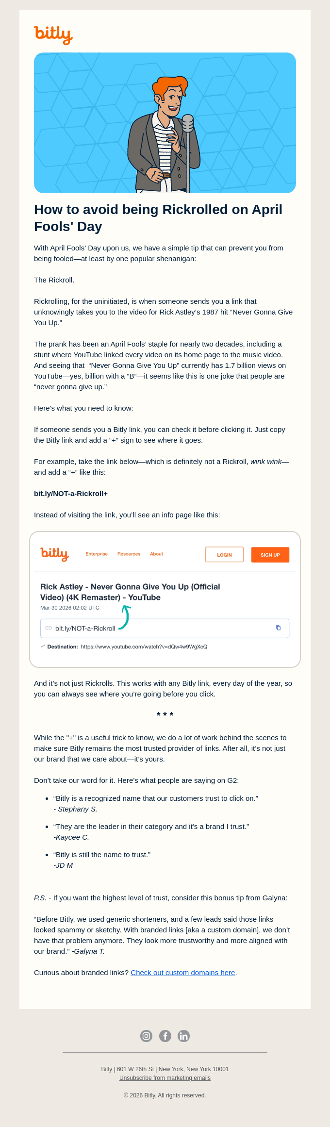 How to avoid being Rickrolled