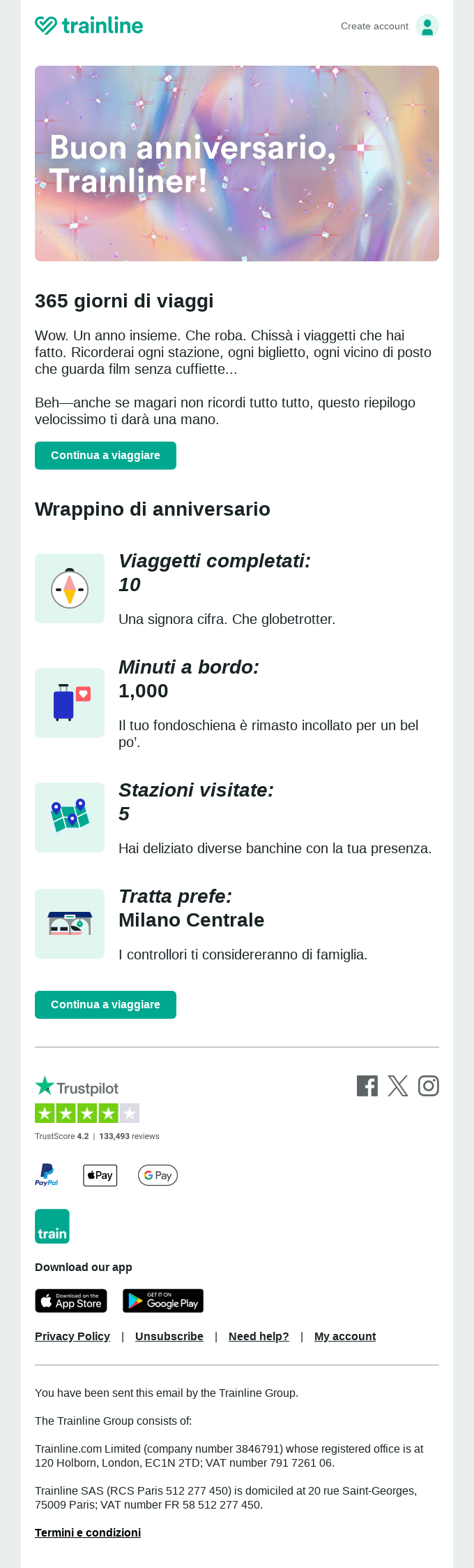 Il wrap del tuo primo anno 🎉