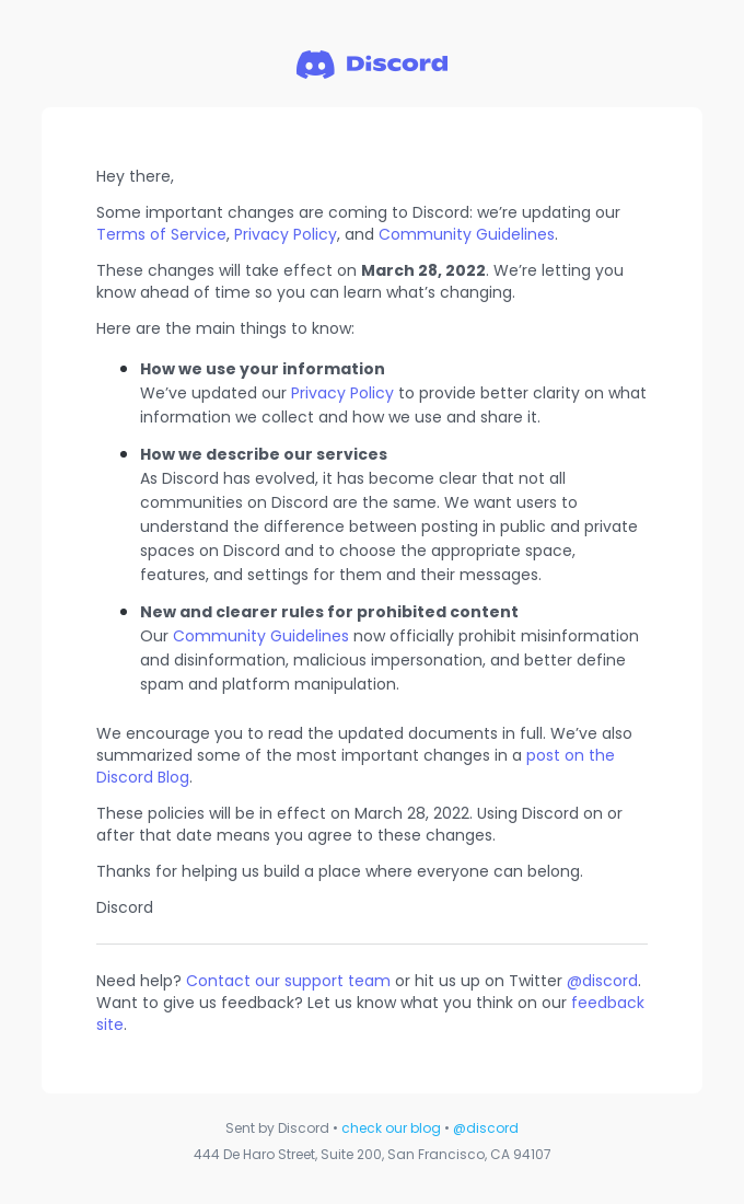Important policy updates coming to Discord