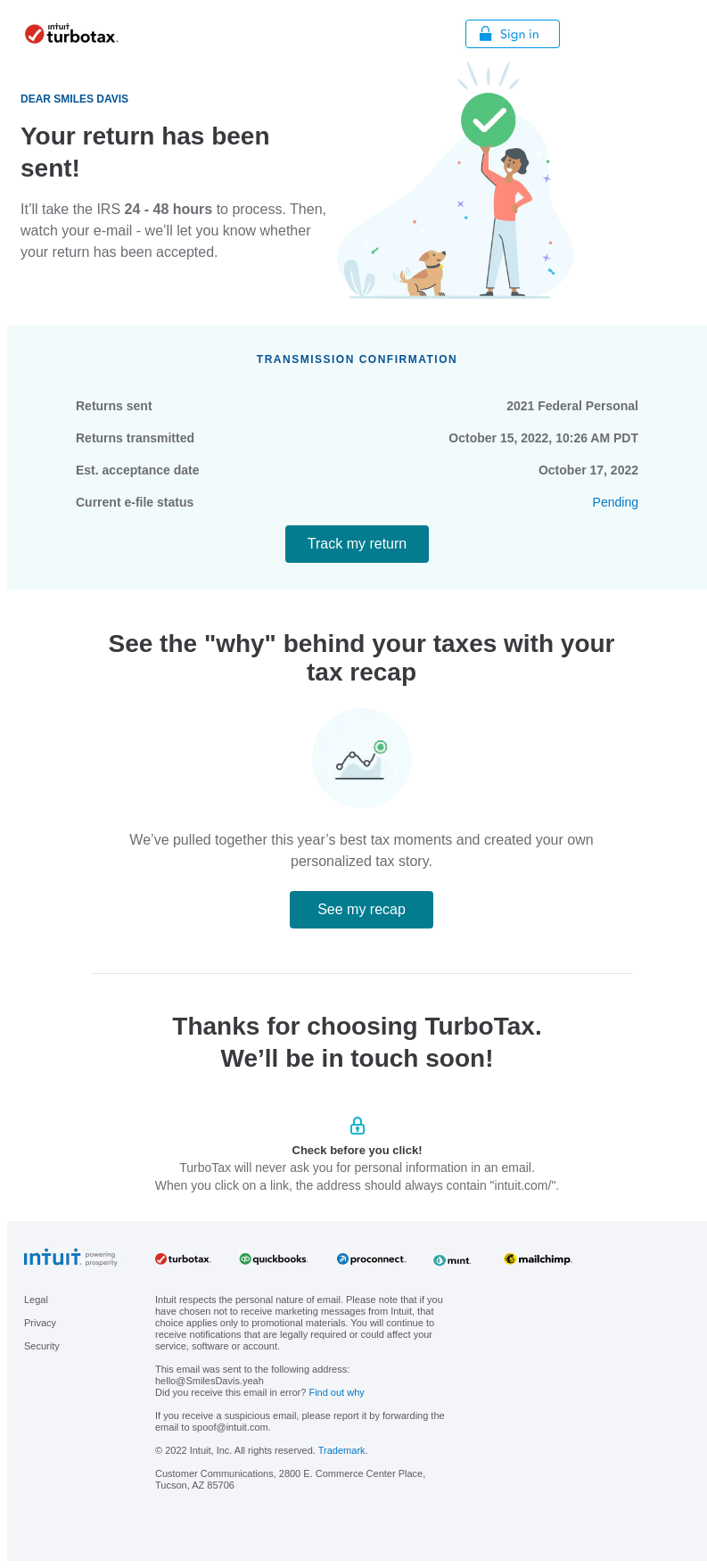 In Progress: Your TurboTax Return Status