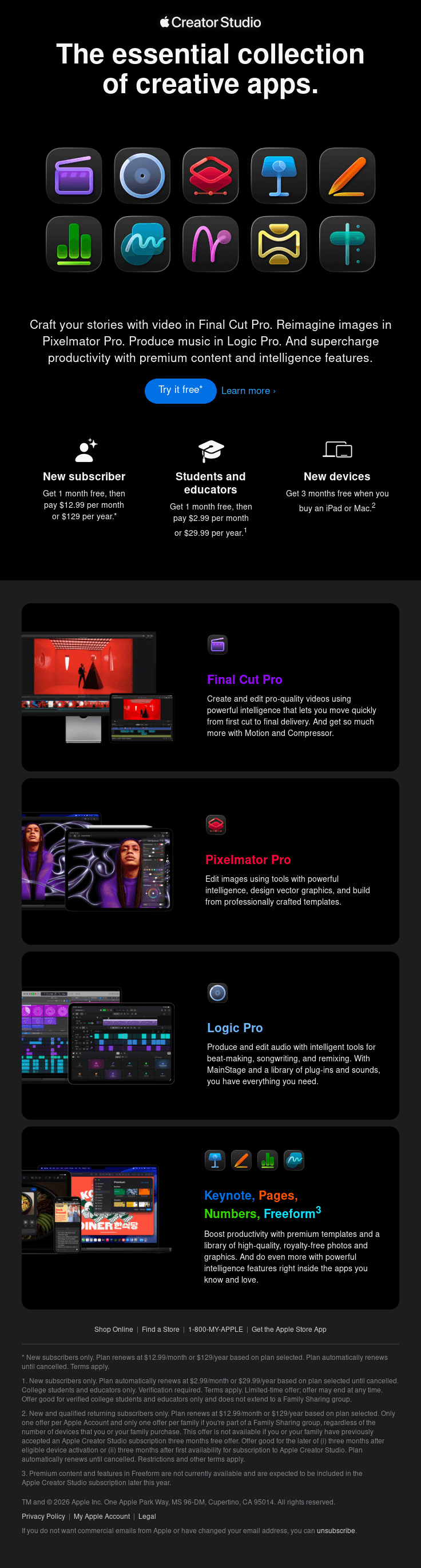 Introducing Apple Creator Studio.