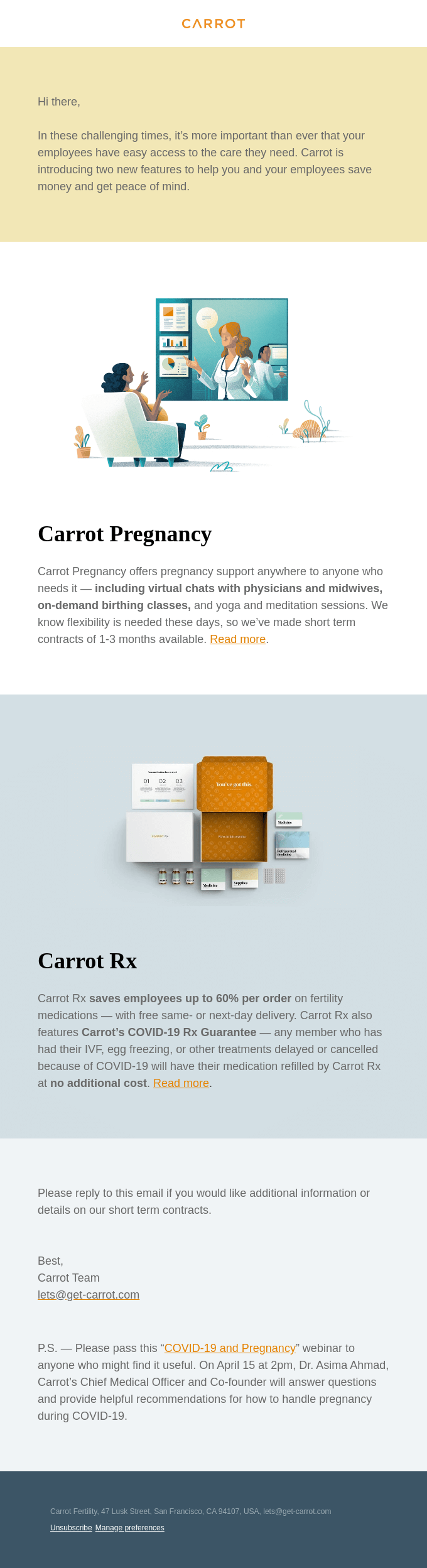 Introducing Carrot Pregnancy and Carrot Rx Desktop View Really Good