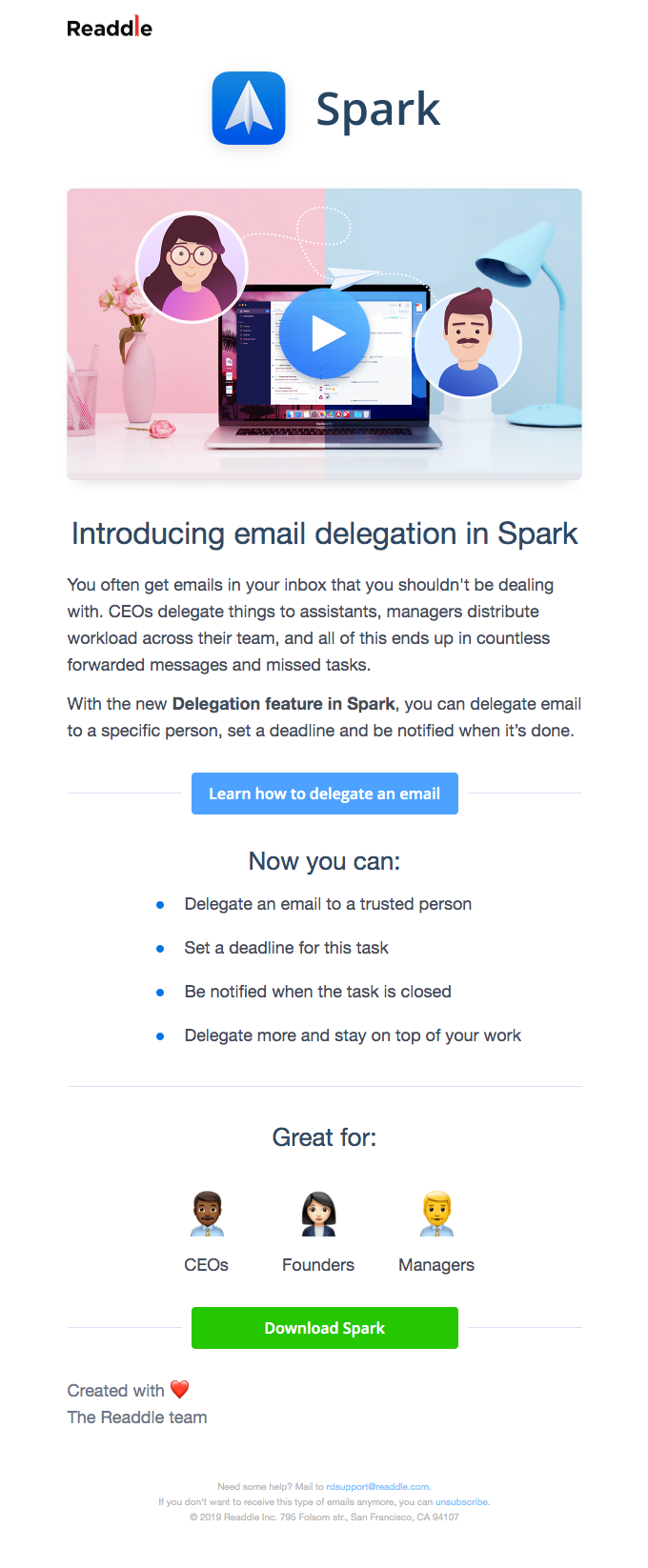 ✅ Introducing Email Delegation in Spark