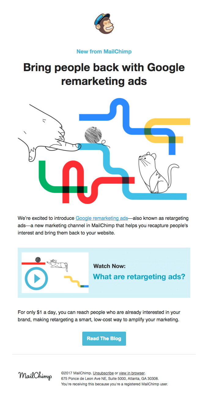 Introducing Google remarketing ads in MailChimp