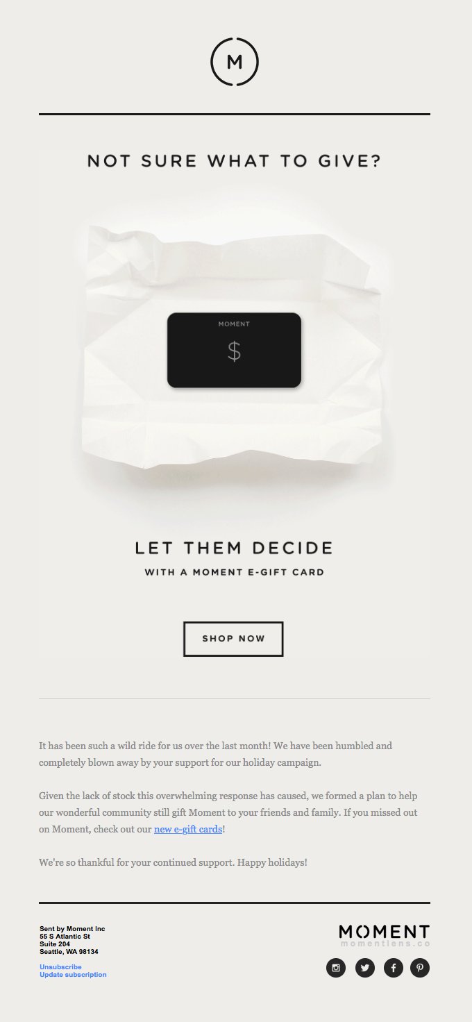 Introducing Moment Gift Card