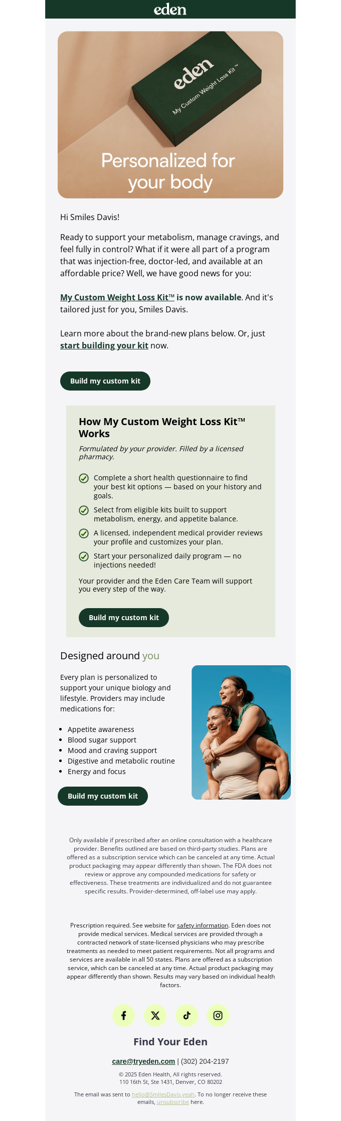 Introducing: My Custom Weight Loss Kit™ for Smiles Davis