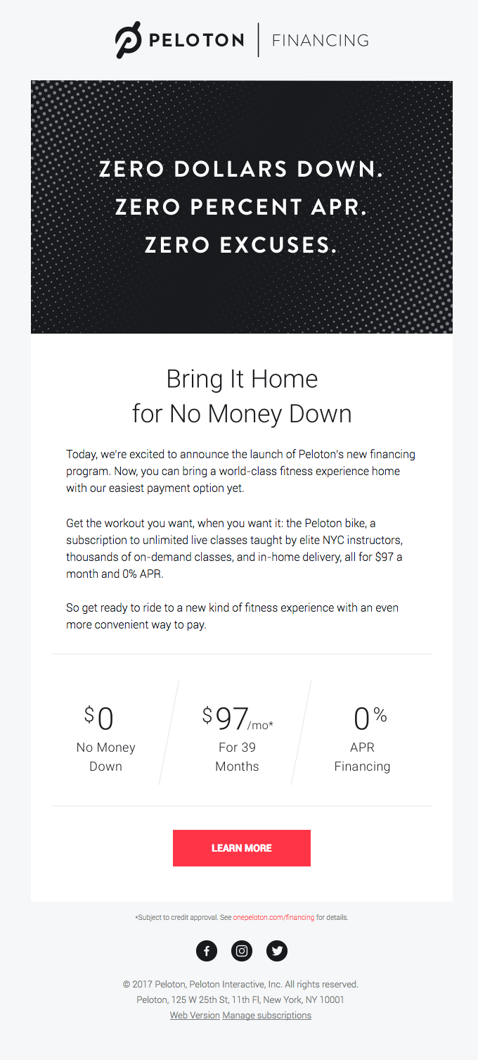 Introducing New Peloton Financing