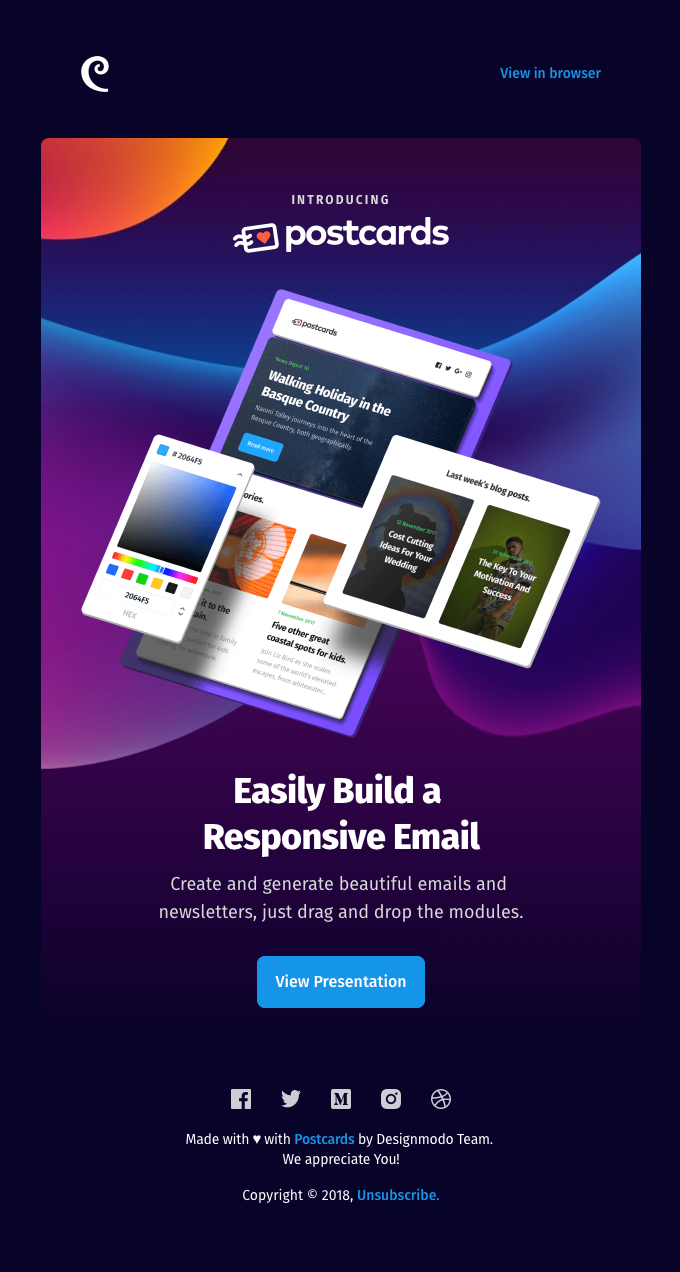 Introducing Postcards, Simple Drag & Drop Email Template Builder…