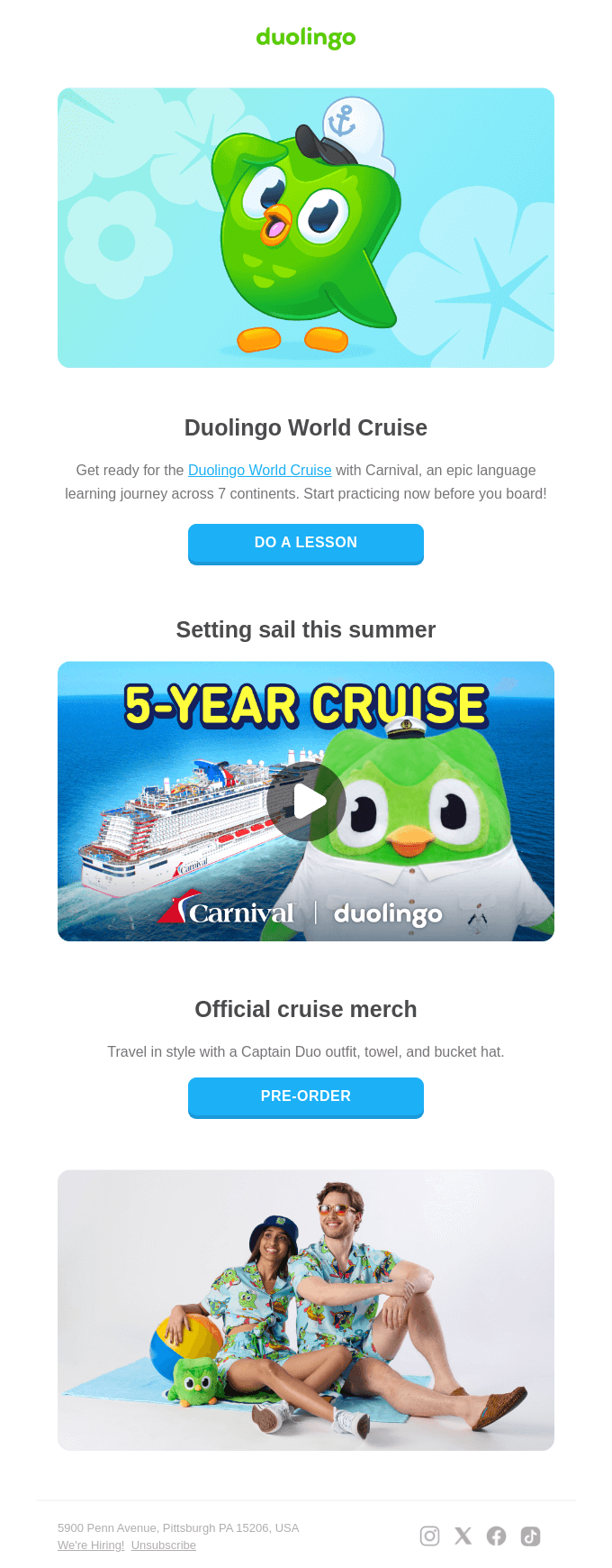 🛳️ Introducing the Duolingo World Cruise