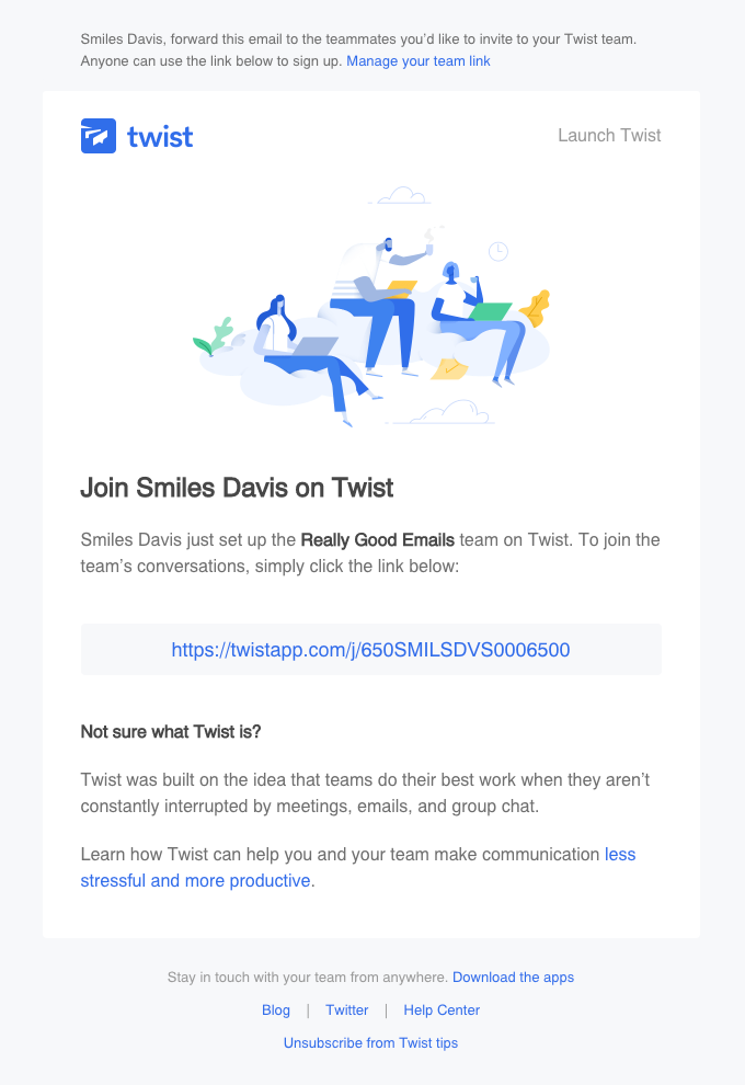 Invite your team – just forward this email