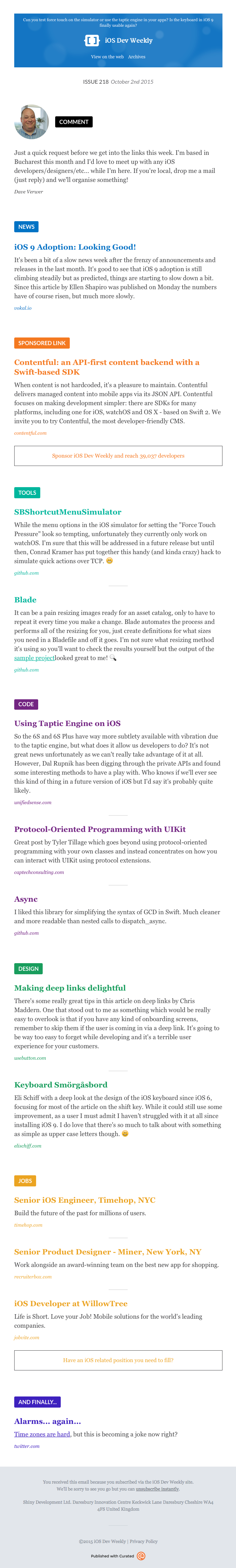 iOS Dev Weekly – Issue 218