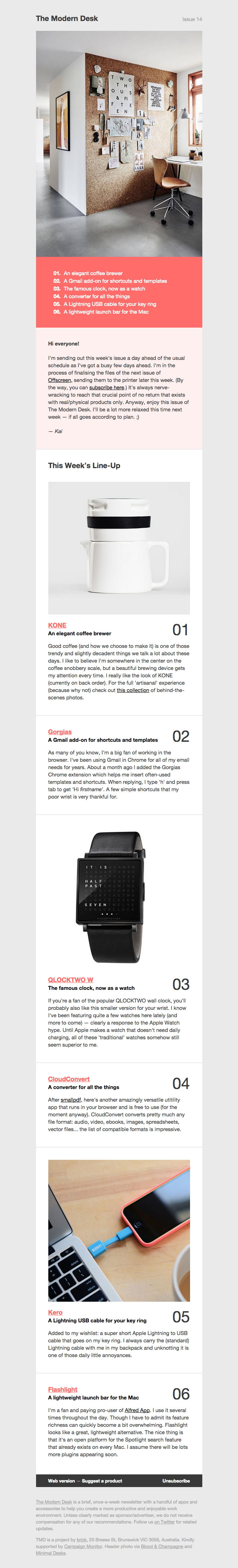 Issue 14 – a beautiful coffee brewer and a handy helper for Gmail