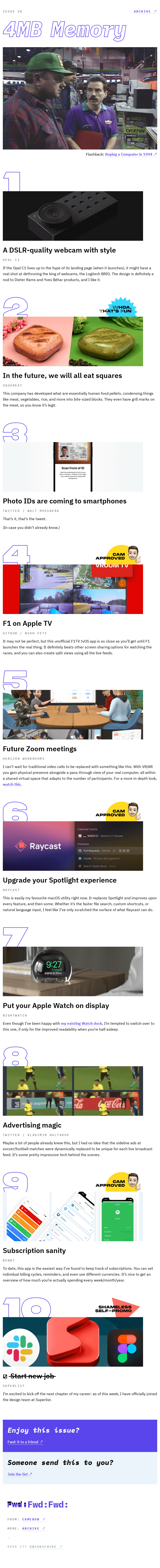 Issue 20 – 💾 4MB Memory