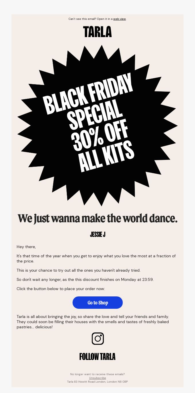 IT'S BLACK FRIDAY at TARLA