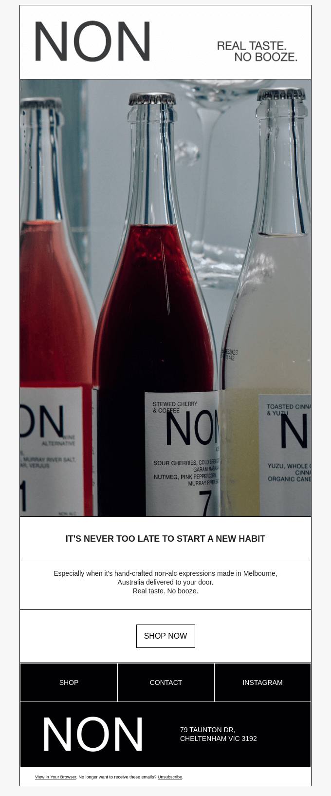 IT'S NEVER TOO LATE TO START A NEW HABIT.