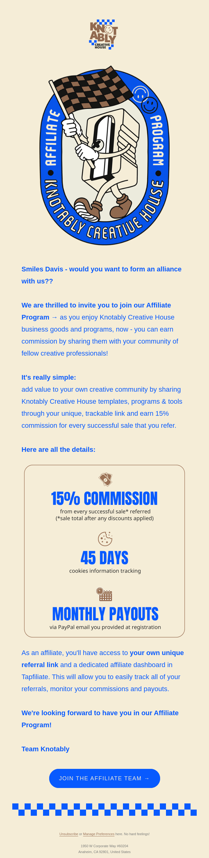 Join our Affiliate Program 🏁